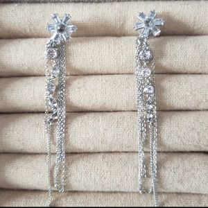 Flor azul flower silver earrings chloe isabel